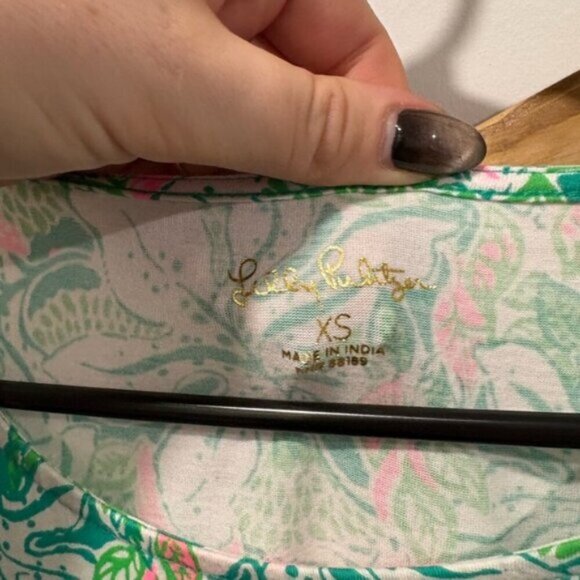 Lily Pulitzer Geanna Swing Tiered DressBotanical Green Just Wing It Size XS - Picture 7 of 7